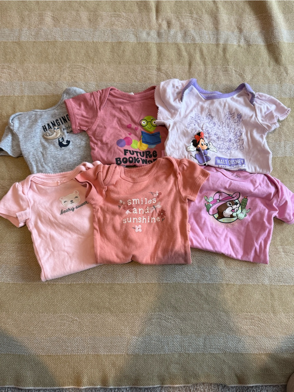 Set of 6 Graphic/Worded bodysuits.